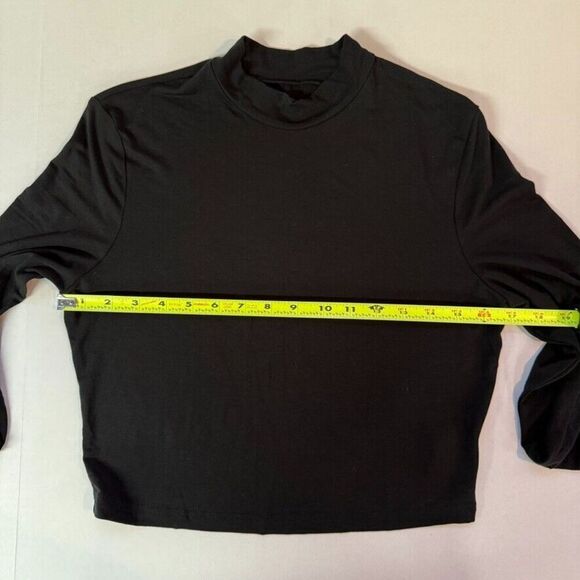 Shein Long Sleeve Mock Neck Crop Top - Size XL - Black - Picture 8 of 9